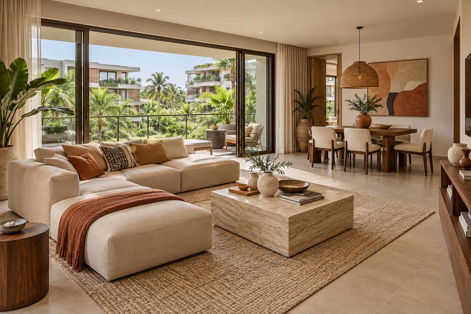 The Lekki Courtyard — AI-generated interior concept